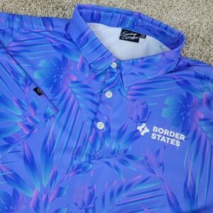 Sunday Swagger Mens 2XL Blue AOP Floral Performance Stretch Golf Polo SS